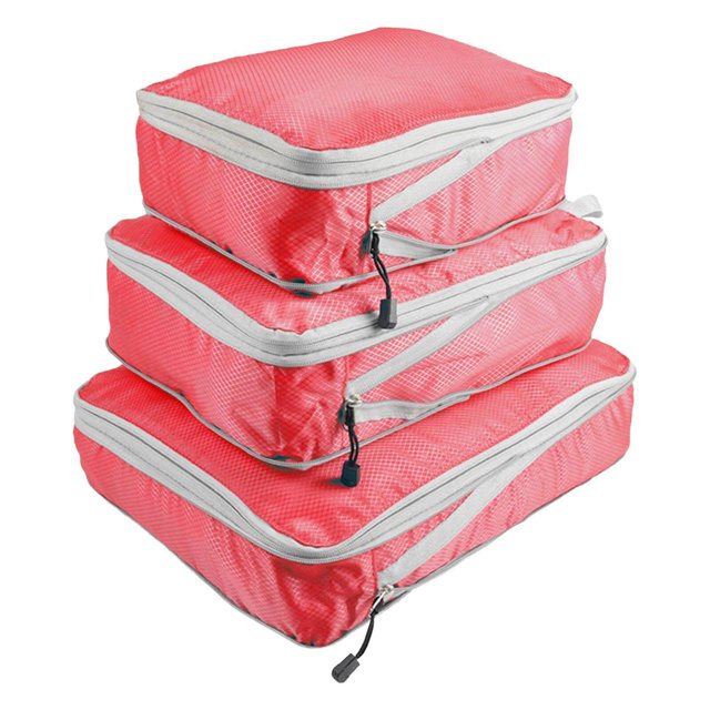 pitrice Compression Suitcase Wear Resistant Luggage Organizer Bags Storage for Shoes Red