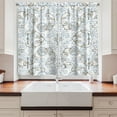 thumbnail image 2 of Ambesonne Oriental Kitchen Curtains, Mesh Grid Nostalgic Art, 55"x36", Cocoa Pale Blue Grey, 2 of 3