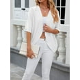 thumbnail image 4 of Pudcoco Cardigan Léger à devant Ouvert pour Femmes, Cardigan à Oeillets à Manches au Coude, Printemps Été, Doux, Décontracté, Drapé, Couvre-Maillot, 4 of 9