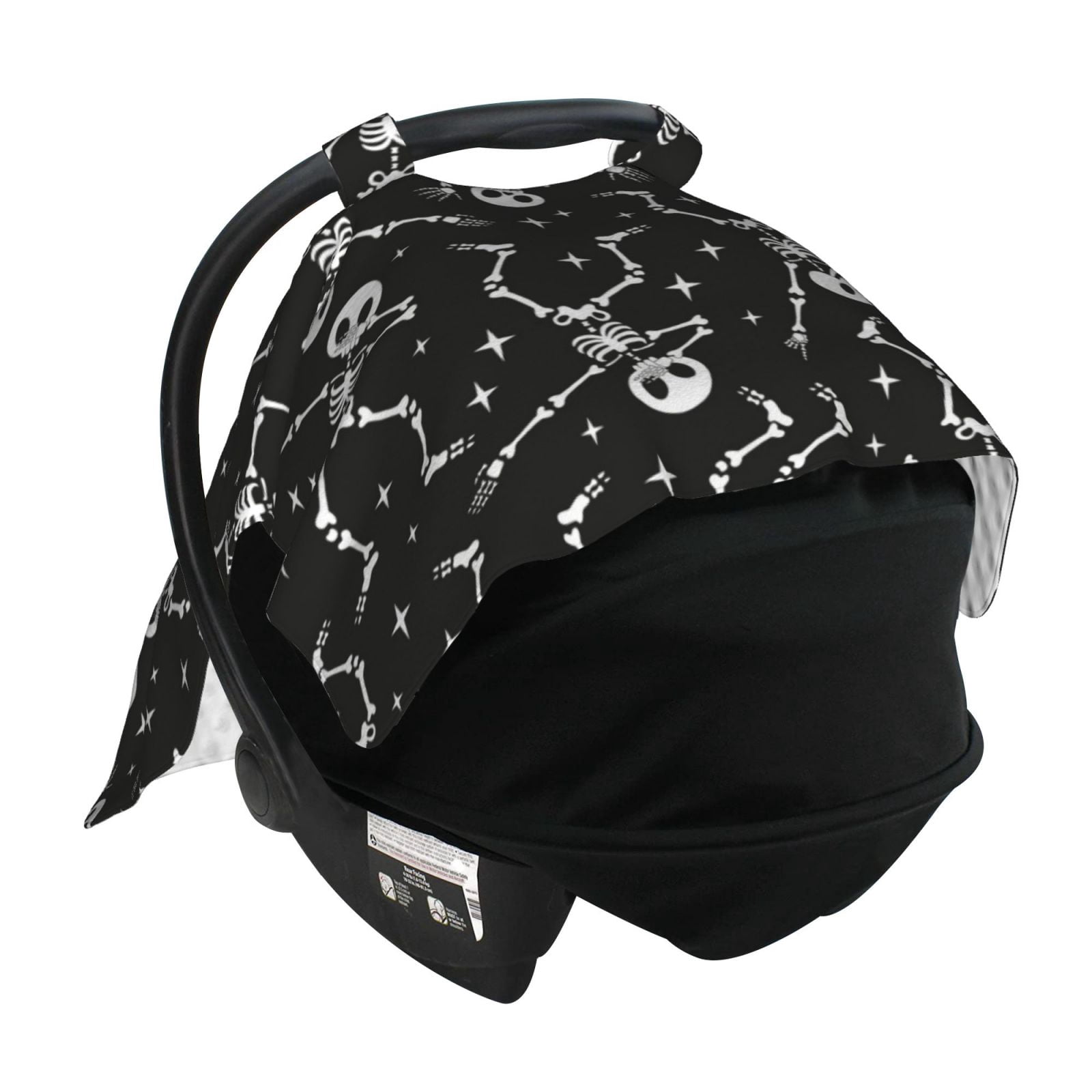 Car Seat Cover Baby - Retro Skeleton Dancing On Halloween Party Breathable Infant Car Seat Cover for Baby Carseat, Lightweight Comfort Baby Essentials Must Haves Newborn Stuff for Girl Boy