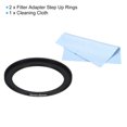 thumbnail image 3 of Unique Bargains 52mm-62mm Step Up Ring with Cleaning Cloth, 2 Pack Camera Lens Filter Adapter Ring, Black, 3 of 6