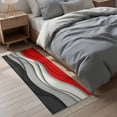 thumbnail image 4 of Area Rug with Tassels 2' x 4', Red Gray Color Blocks Kitchen Runner Rug for Hallway Bedroom Throw Rugs, Gradient Abstract Geometric Soft Door Mat for Bathroom Entrance Living Room, 4 of 9