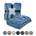 thumbnail image 6 of Posh Living Sinclair 50"x70" Channel Knit Super Soft Fabic Throw in Blush Pink, 6 of 10