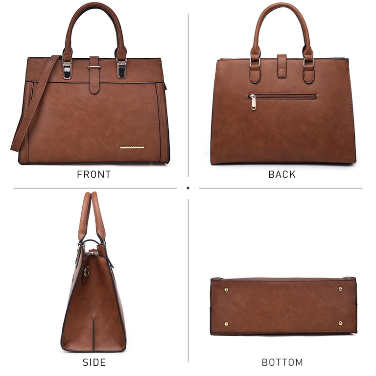 Dasein Flap-Over Belt Satchel with Wristlet, Brown photo 4
