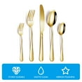 thumbnail image 3 of Golden Silverware Set 20 Pieces Stainless Steel Flatware Set, Kitchen Utensil Set Service for 5, Tableware Cutlery Set for Home & Restaurant, Dishwasher Safe, 3 of 4
