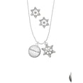thumbnail image 2 of Delight Jewelry Silvertone Domed Corinthians 13:4 Silver tone Snowflake Charm Necklace and Stud Earrings, 2 of 4