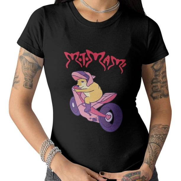Playera Moto Mami Cheems Meme Dama Once Playera manga corta