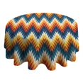 thumbnail image 4 of Orange Geometric Pattern Round Tablecloth 60"x60",Wrinkle Wipeable Table Cloth for Kitchen Dining Room Picnic Patio Party, 4 of 6