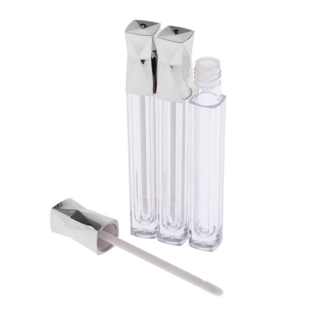 pitrice 3x 5ml Vide Lèvre Claire Gloss Tube Fard à Paupières Lip Baume Récipient Argent
