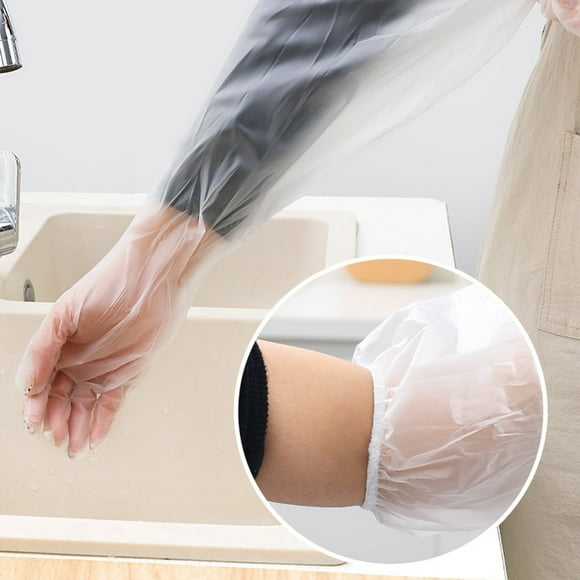 WIZUTIZ Extended Dishwashing Gloves Disposable Kitchen Oil Resistants Durables Household Cleaning Waterproof Laundry Gloves Household Items for New Home Easy to Dry