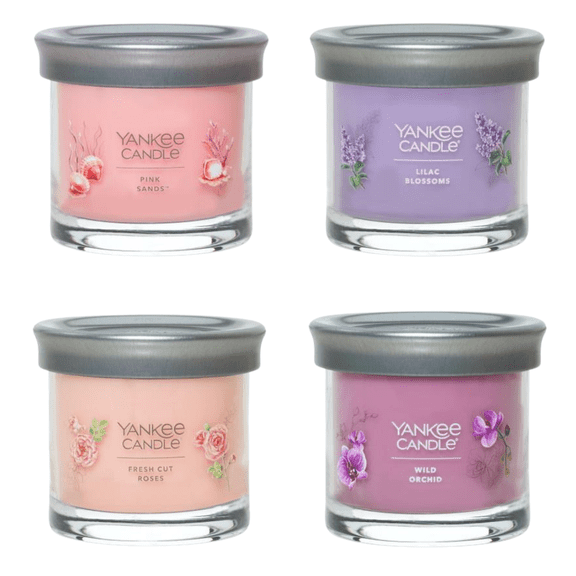 Yankee Candle Small Tumbler Jar Candles, Blissful Bouquet Variety Pack, 4 oz (Pack of 4)