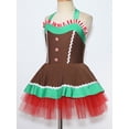 thumbnail image 3 of inhzoy Cute Gingerbread Man Dress-Up for Girls Halter Neck Christmas Ballet Tutu Dress Dancewear Brown 8, 3 of 8
