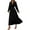 Black, variant on qolati Women Fall Dresses Long Sleeve V Neck Maxi Dress Boho Long Dress High Waisted A-Line Ruffle Flowy Dress Black L
