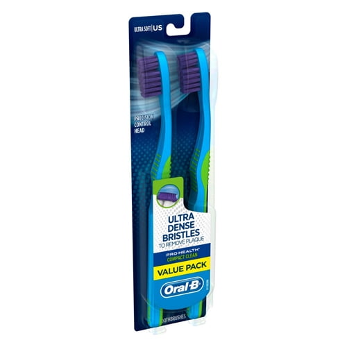 Oral B Pro Health Compact Clean Ultra Soft Toothbrush, 2 Ea, 2 Pack