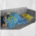 thumbnail image 6 of Hello Summer Soft Flannel Fleece Blanket, People Having Fun at a Tropical Beach Relaxing Summer Vacation Cartoon Style, Cozy Plush for Indoor and Outdoor Use, 50" x 60", Multicolor, by Ambesonne, 6 of 6