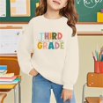 thumbnail image 2 of RMGVDSD Back To School Sweatshirt for Girls Letter Print Long Sleeve Pullover Crewneck Sweatshirts First Day Of School Soft Casual Tops Cute Party Wear 10-11 Years, 2 of 7