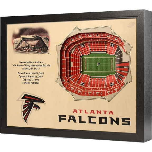IDNA Atlanta Falcons 25.5'' x 19.5'' 25-Layer StadiumViews 3D Wall Art