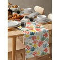 thumbnail image 6 of ERUNPONLY Red Green Coral Coastal Table Runner - 108 Inch Long Summer Beach Nautical Cotton and Linen Blended Dress Scarves Farmhouse Table Runner for Kitchen Dining, Coffee Table, 13"x108", 6 of 8