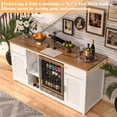 thumbnail image 2 of Extra Long Bar Cabinet with Fridge Space, Modern Wine Liquor Cabinet,78.7", White, 2 of 9