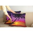 thumbnail image 3 of Ambesonne Tropical Throw Pillow Cover 2 Pack, Palm Shadow at Sunset, 20", Purple Orange Black, 3 of 6