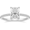 thumbnail image 3 of 3CT 925 Sterling Silver Engagement Rings Radiant Cut Solitaire Cubic Zirconia CZ Wedding Promise Rings for Her Wedding Bands for Women Size 3-11, 3 of 12