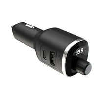 Scosche BTFM8-1 FM Transmitter Dual 12W USB-C and USB-A Charging Ports Black
