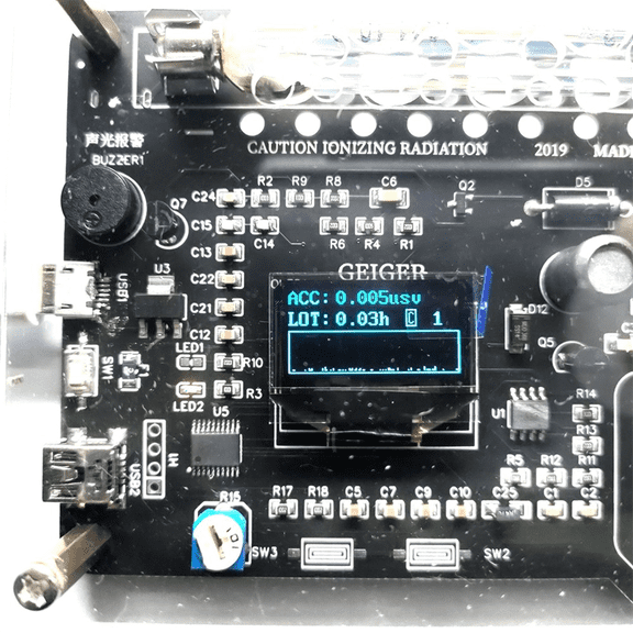 DIY Geiger Counter Kit Assembled Module Nuclear Radiation Detector X γ β Rays Detecting OLED Display Radiation Tester