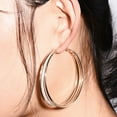 thumbnail image 2 of Fdelink a Earing Vintage Large Hoop Earrings Thin Dangle Elegant Rhinestone Earrings Wedding Earrings for Women Gold, 2 of 9