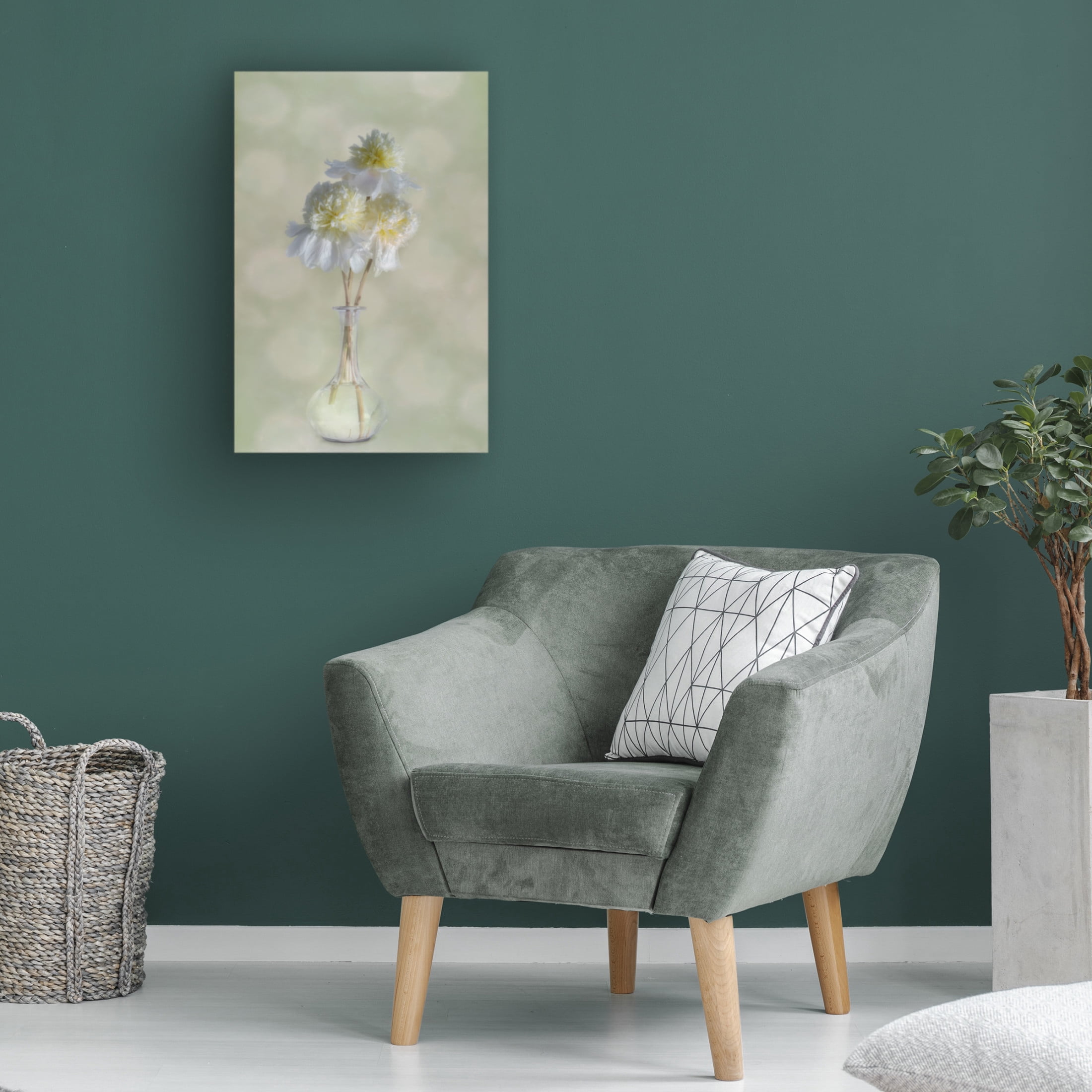 Canvas Wall Art - Gaille Gray 'Peonies' Wall Art for Living Room, Bedroom, or Office Décor by Trademark Fine Art - 16 x 24 Inches