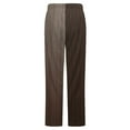 thumbnail image 6 of Dark Brown Vertical Stripes Winter Female Pants Flannel High Waist Women Pants Lady Warm Straight Leg Plush Trousers, 6 of 7