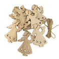 thumbnail image 4 of 10 piezas de colgantes de rodajas de madera navideñas con cuerda, recortes de madera sin terminar Ángel, 4 of 9