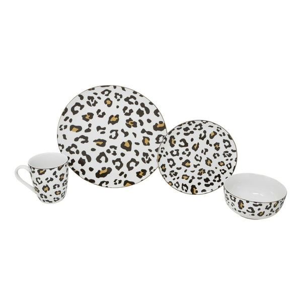 Vajilla de Cerámica IDEEN Animal Print Piezas Bodega Aurrera