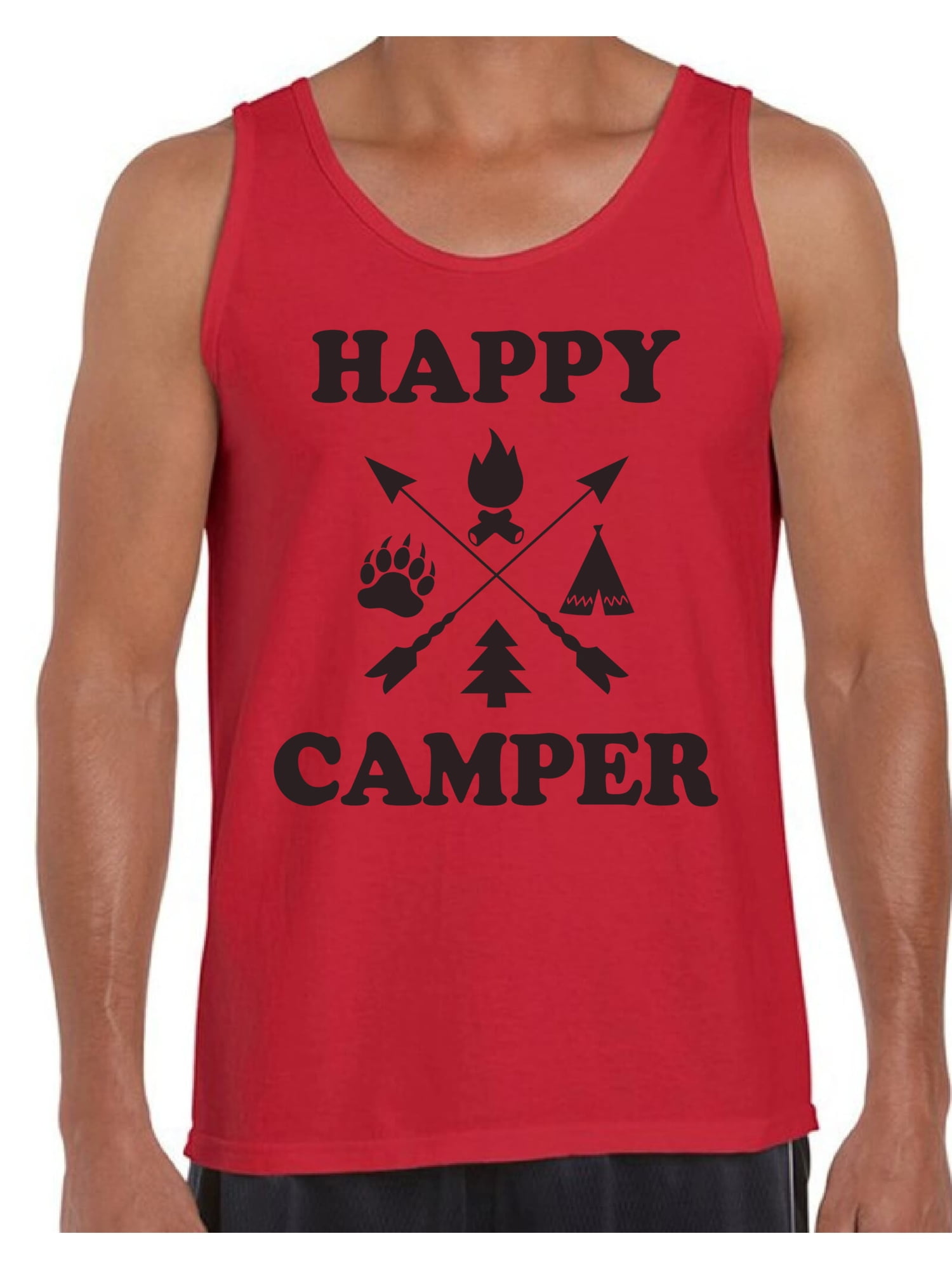 Happy Camper Funny Traveling Mens Tank Top Sleeveless Shirt 