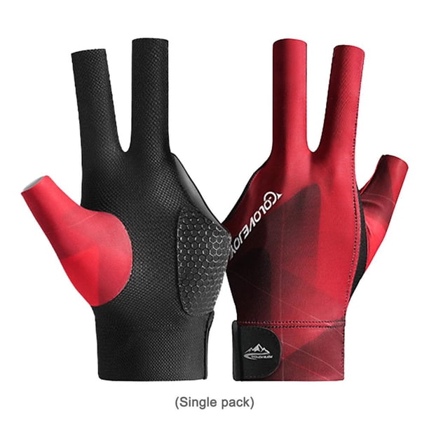 Guantes de billar con dedos abiertos Entrenamiento amateur de poliéster transpirable (negro rojo) Likrtyny Para Estrenar