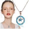 thumbnail image 2 of Collar de Oro Rosa Tortuga Lujoso Collar Femenino Tortuga Cadena Collarbone, 2 of 8