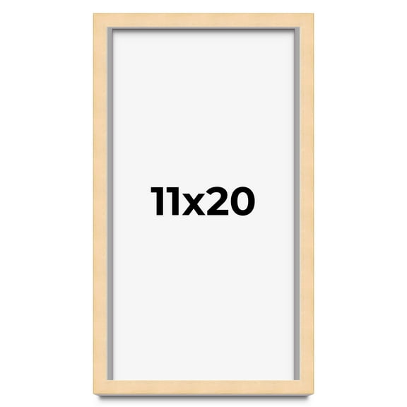 11x20 Frame Beige Real Wood Picture Frame Width 0.75 inches | Interior Frame Depth 0.5 inches |