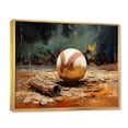 thumbnail image 2 of Designart "Baseball composition Glove And Ball" Sports Floater Framed Canvas Art Print, 2 of 7