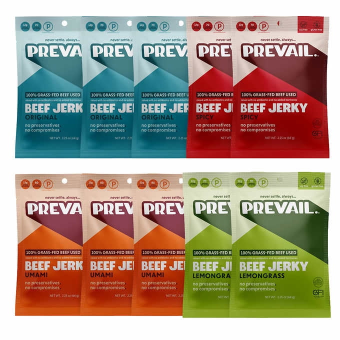 Prevail Variety Grass Fed Beef Jerky 10pack