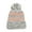 Pink, variant on Jamicy Striped Knitted Hat for Women Soft Warm Beanie with Pom Pom Winter Hat for Outdoor Cycling