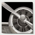 thumbnail image 1 of Designart 'Travel by Air Grey Plane' Vintage Transportation Premium Canvas Wall Art, 1 of 3