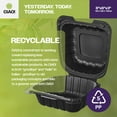 thumbnail image 4 of CIAO! 6"x6"x3" MFPP Black Hinged Container With Lid 1 Compartment (Case of 300), 4 of 10