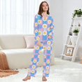 thumbnail image 6 of FORMRS Womens Pajama Set Long Sleeve Top and Pants with Pockets Soft Comfy Lounge Sleepwear, Sizes S-2XL, Playful Daisy, 6 of 7