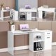 thumbnail image 3 of 68 inch L-Shaped Rotating Computer Desk with Storage Shelves Modern Executive Corner Office Desk with 2 Drawers and File Cabinet My Lux Decor Round, 3 of 8