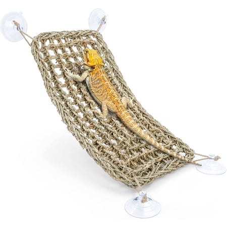 Bearded Dragon Hammock, Reptile Terrarium Leaves with Suction Cups, Tank Accessories Habitat Decor for Chameleon, Lizard, Gecko, Snake(Rectangle)