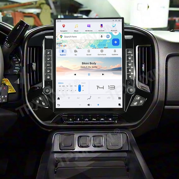 TPXINXIN 15.6 inch Android For Chevrolet Silverado GMC Sierra 2013-2019 Car Player Radio GPS Navigation Stereo Multimedia Head Unit Screen
