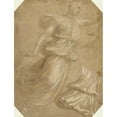thumbnail image 2 of Innocenzo da Imola 12x14 Black Ornate Wood Framed Double Matted Museum Art Print Titled: Study of an Angel and of Drapery (1520), 2 of 5