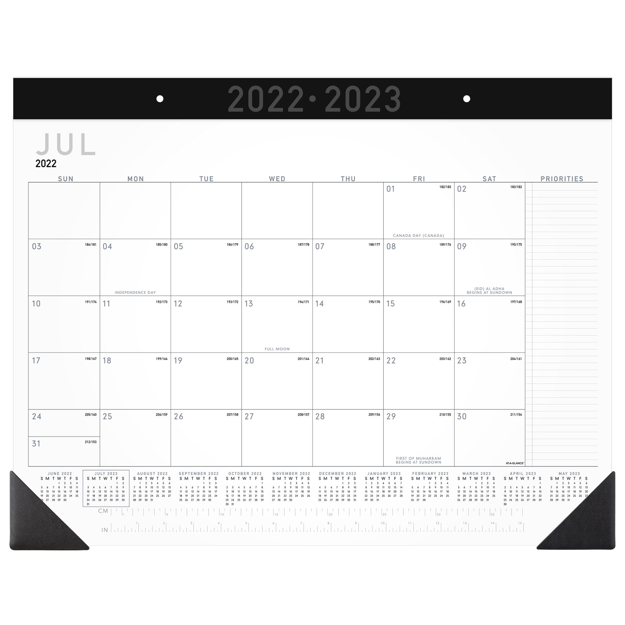 AT-A-GLANCE 2022-2023 Contemporary Academic Monthly Desk Pad Calendar Standard