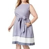 Womens Dress Plus A-Line Striped Border 20W