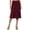 Wine Red, variant on Joernso Women's Knee Length Skirt Summer Casual High Waisted Flared A-Line Skirt Stretchy Simple Foldover Midi Skirt