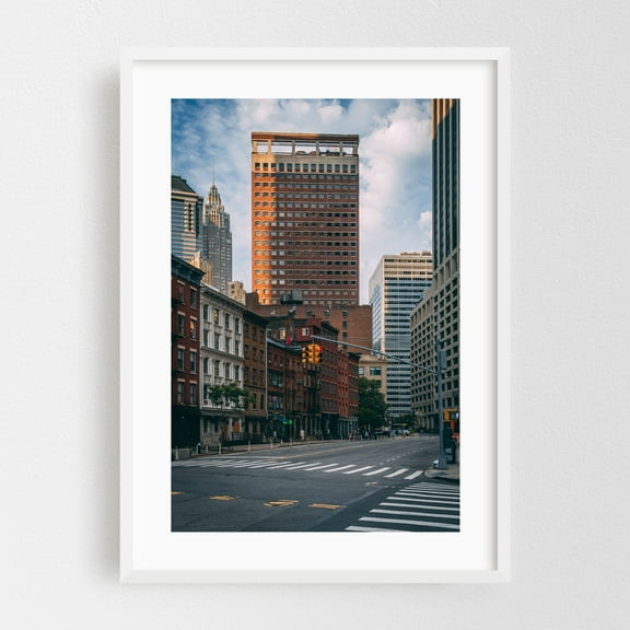 Water Street, Fidi 03 - Manhattan New York Photography White Framed Wall Art Print 16 x 24 inches